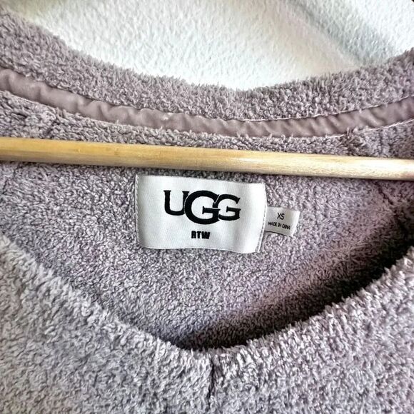 UGG | Paula Granite Tan Taupe Soft V-neck Pullover Sweater Oversized | Size XS - Picture 4 of 8